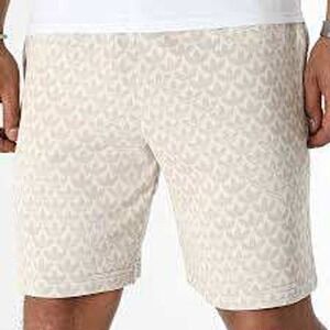 Adidas Originals Mens XL Monogram Trefoil Shorts Magic Beige Wonder White HB1825